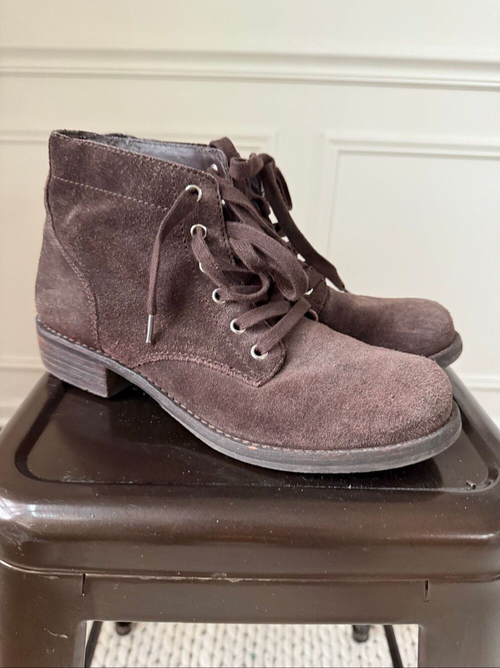 Sam Edelman Bleecker Brown Suede Leather Ankle Boots Booties 9